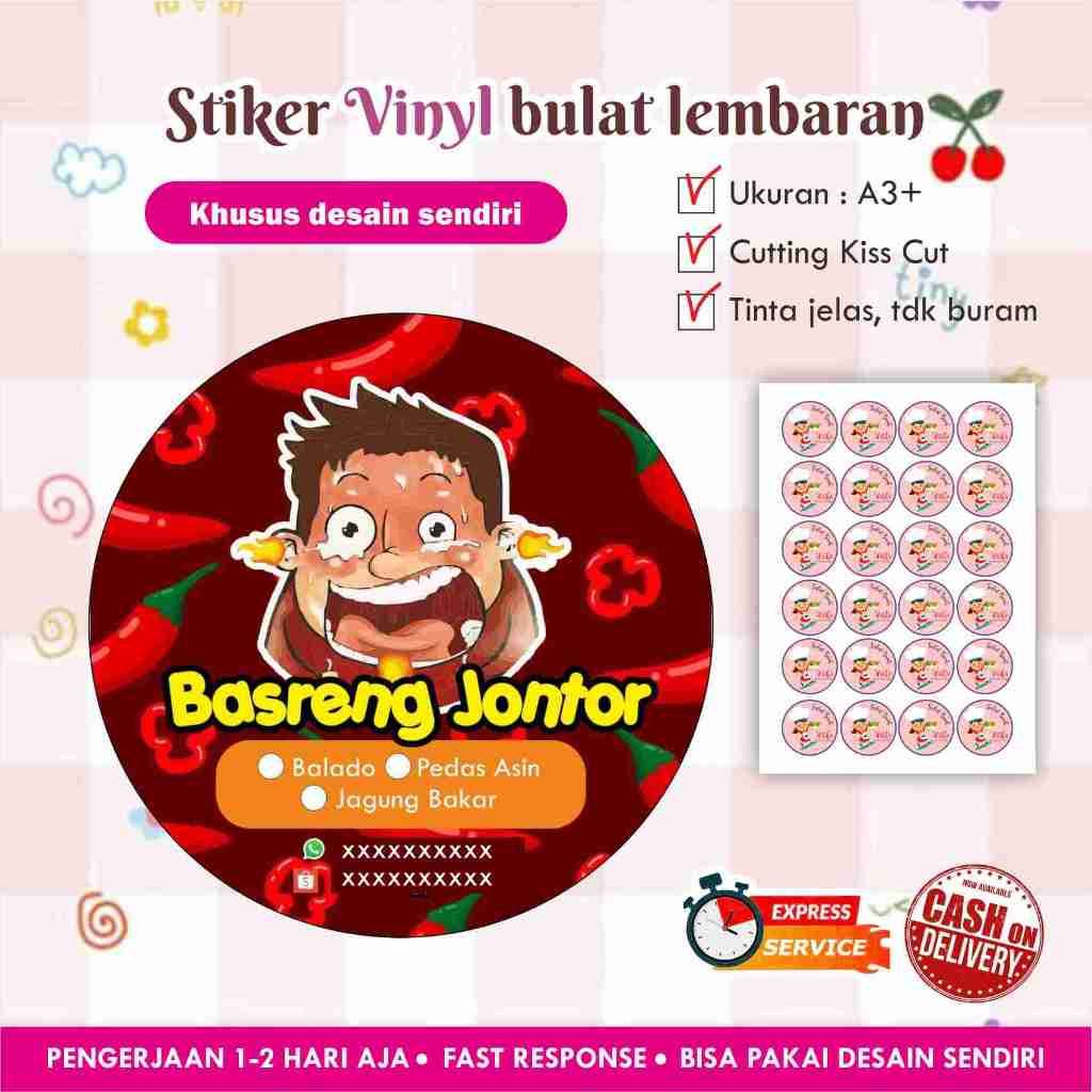 

STIKER VINYL BULAT CUTTING KISS CUT LEMBARAN / DESAIN SNDR / DESAIN SIAP CETAK / PRINT AND CUT