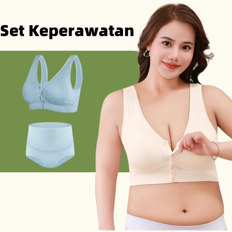 Jumbo Bra Menyusui Kancing Depan  Hamil Bra Menyusui Celana Dalam Jumbo Kancing Depan Tanpa Kawat Bh