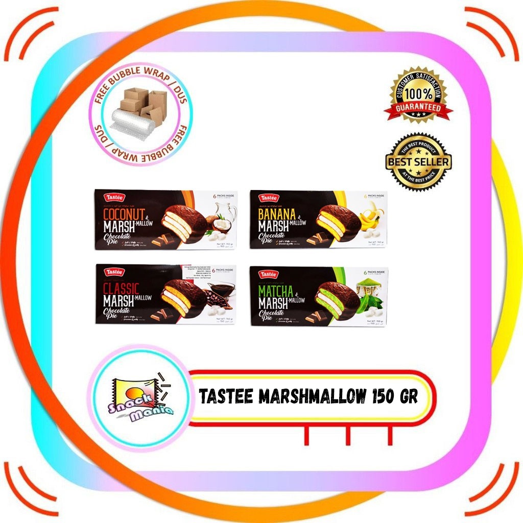 TASTEE Choco Pie Marshmallow Classic Banana Matcha Coconut ~ 150 gr