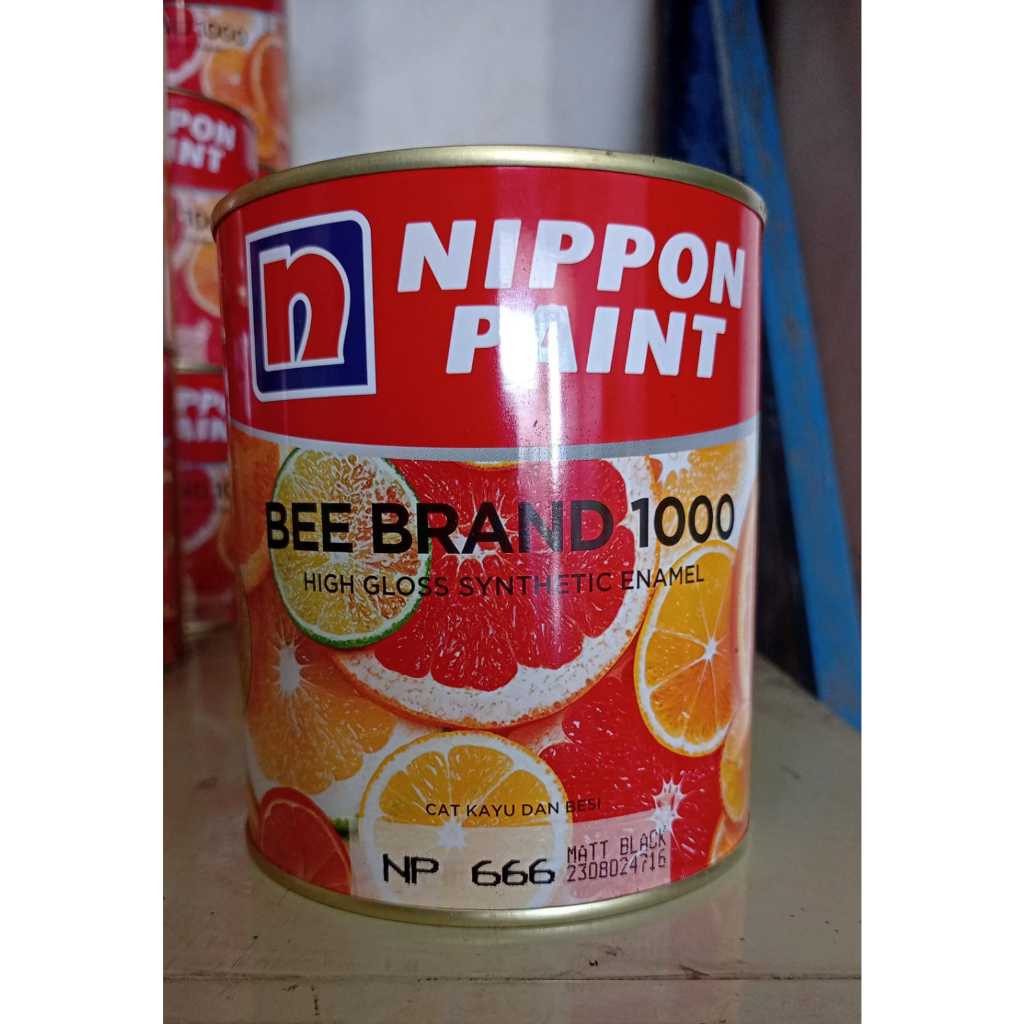 CAT KAYU NIPPON PAINT BEE BRAND 1000 0,9 LTR - NP 666 MATT BLACK