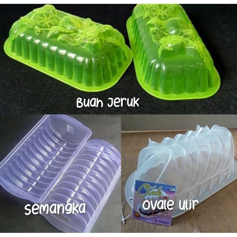 Cetakan Puding Semangka Jeruk Ovale Ulir Plastik