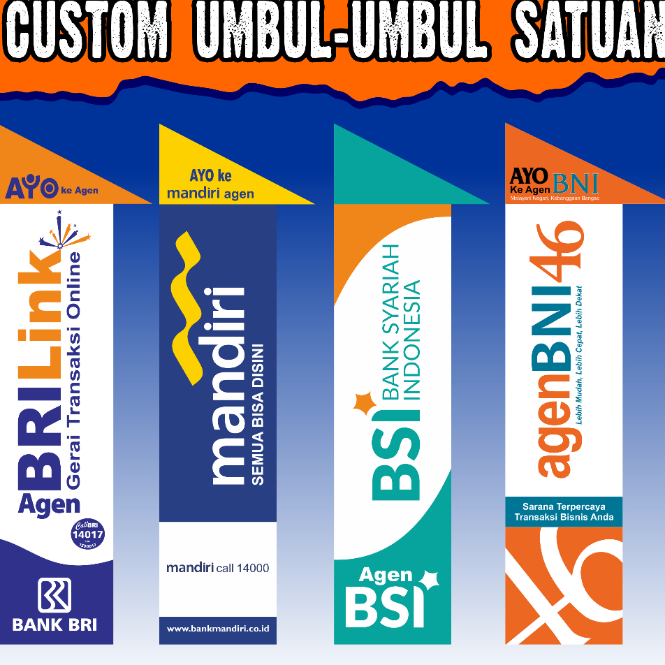 CETAK UMBUL UMBUL KAIN CUSTOM SATUAN MURAH