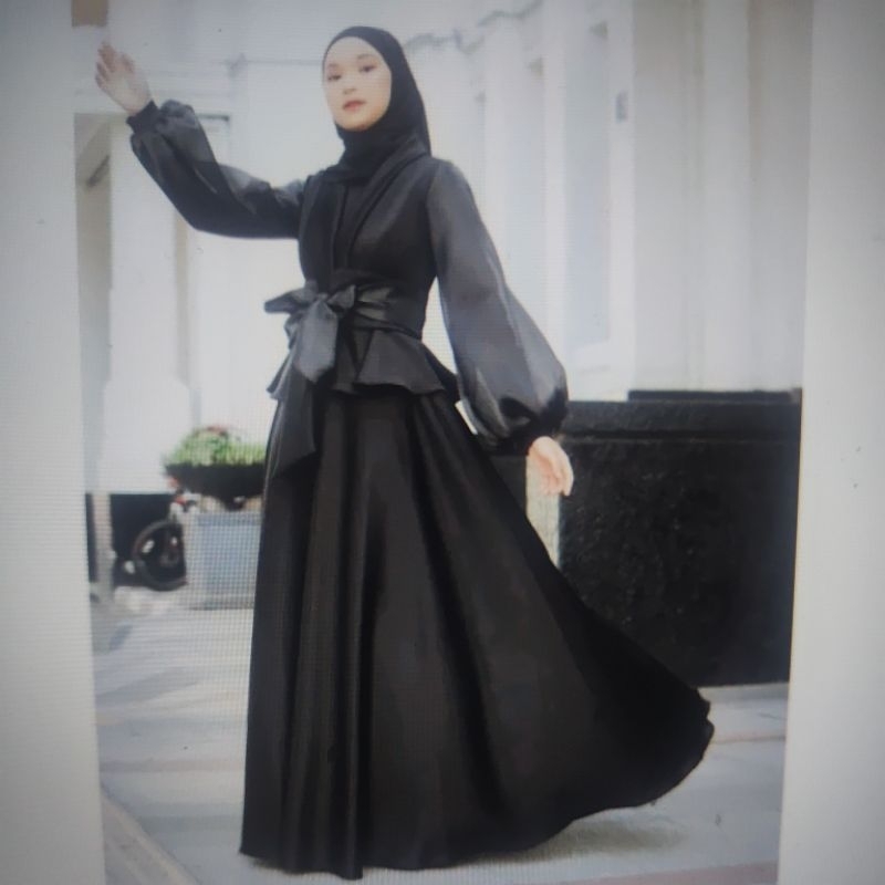 MEGUMI DRESS BY RIZKA HARISTI HITAM SIZE S,, ORIGINAL RIZKA HARISTI Preloved