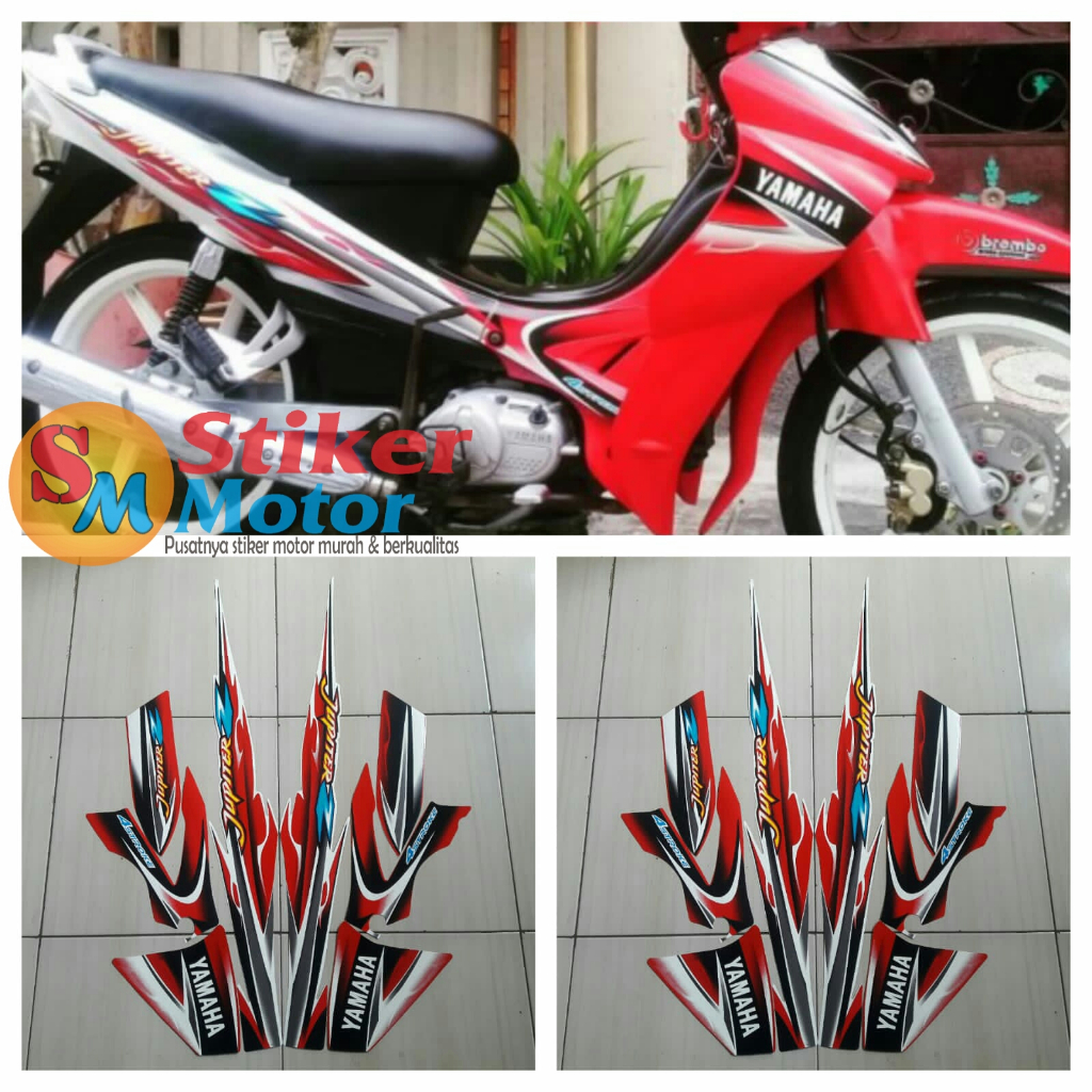 STICKER STRIPING LIS LES BODY MOTOR JUPITER Z 2005 MERAH