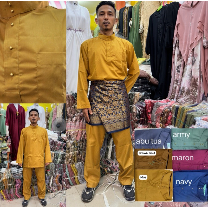 Baju pria melayu toyobo Teluk belanga kurung cekak musang pola BESAR baca deskripsi | bahan Toyobo |
