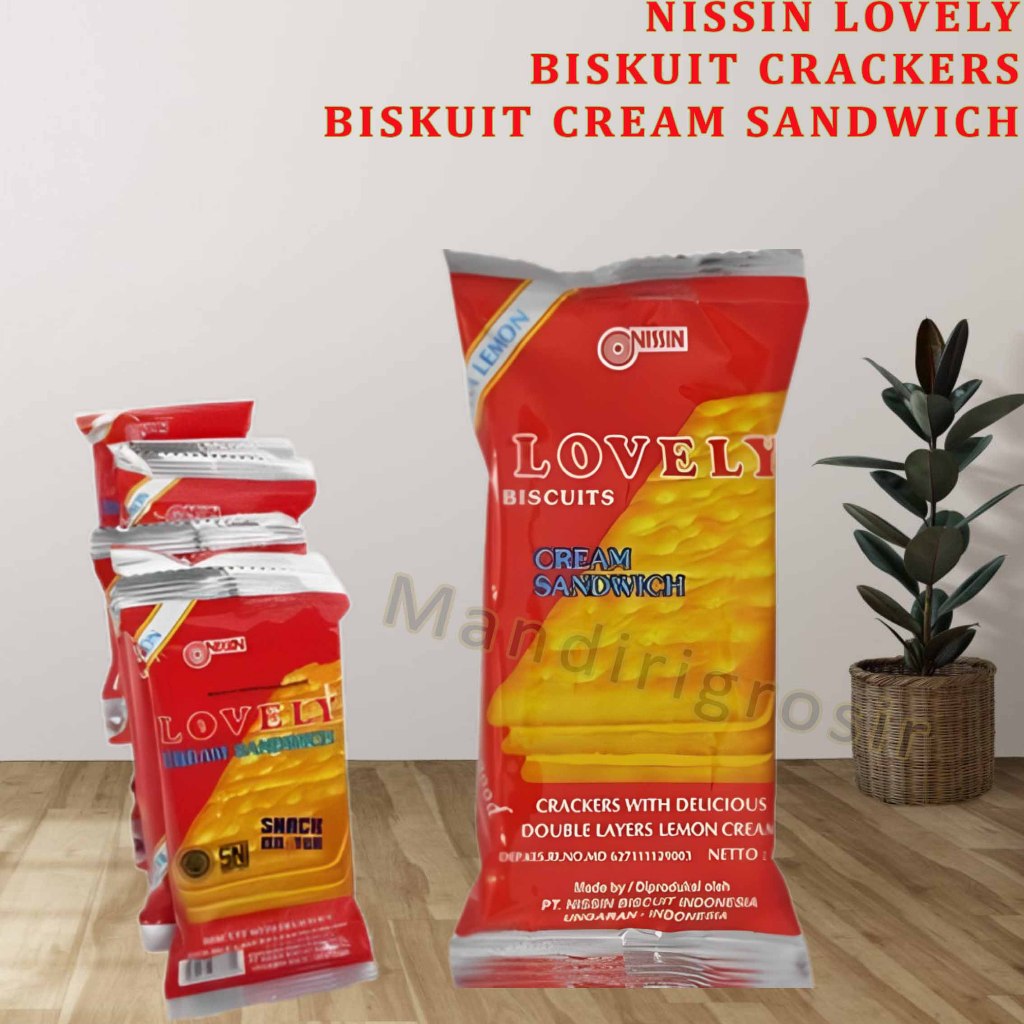 

Biskuit Sandwich Cream Lemon * Nisin Lovely * Biskuit Crackers * 10pcs