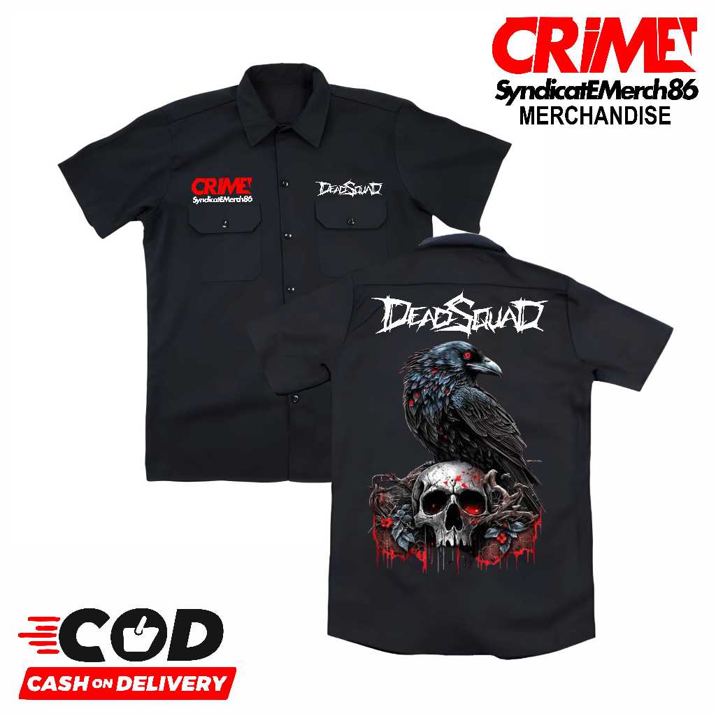 WORKSHIRT DEADSQUAD/KEMEJA DEADSQUAD/ SYNDICATE CRIME/UNDERGROUND DISTRO NEW