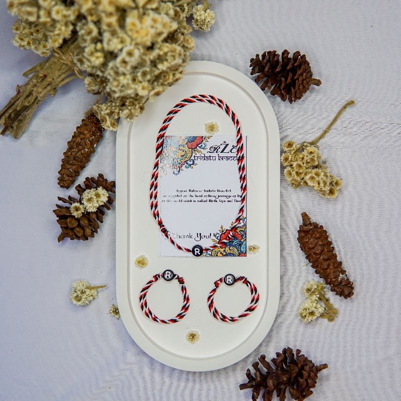 Gelang Kalung 1 Set Tridatu Baby New Born Inisial A-Z | Gelang Bayi | Kalung Bayi | Gelang Kalung Ba