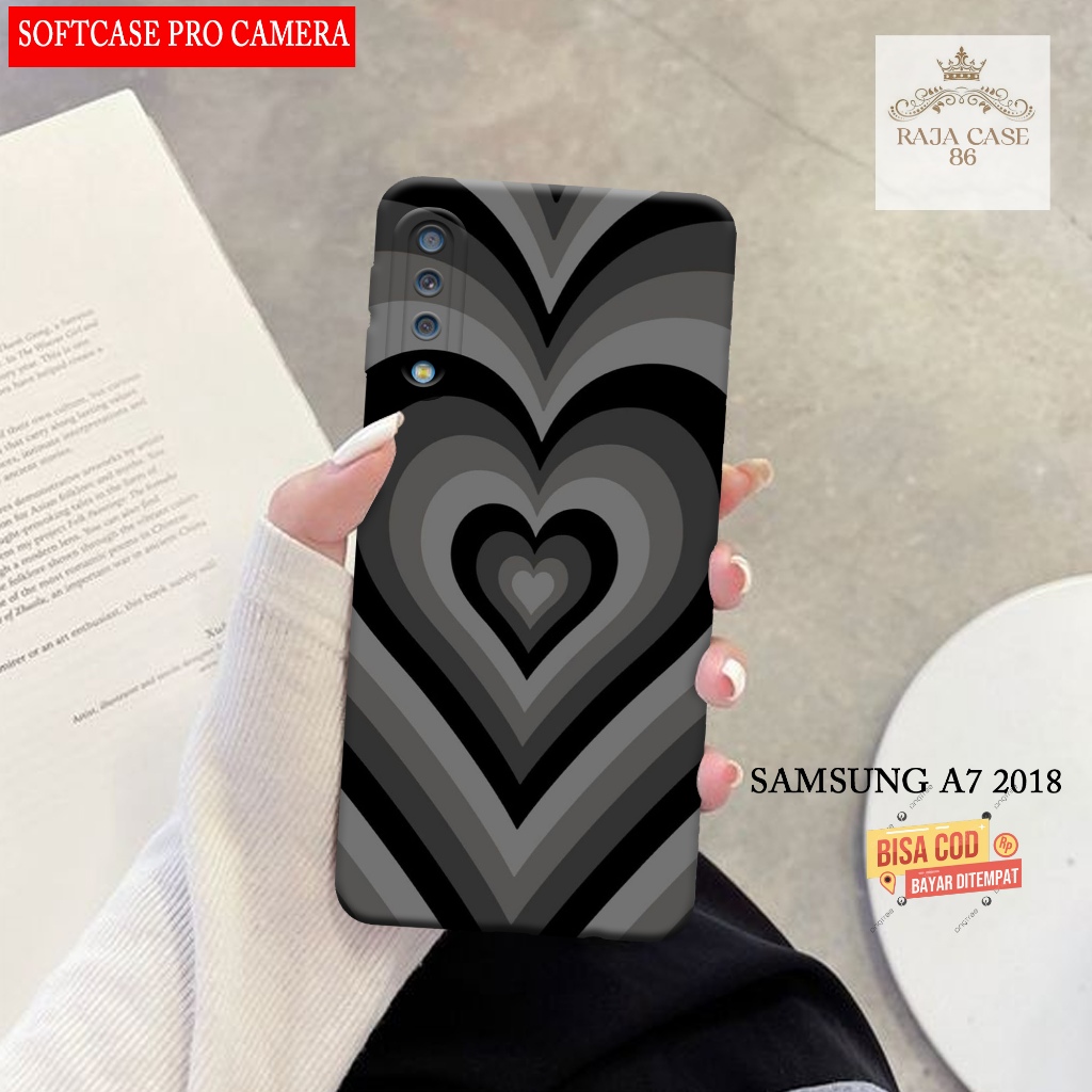 Case Samsung A7 2018 - Rajacase - Casing Hp Samsung A7 - Motif case LOVE - Pelindung handphone - Sof