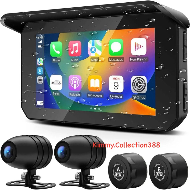 Dashcam Motor GPS Kamera 2K Layar 5inch HD IPS / Kamera Motovlog 2K / Headunit Dashcam Motor Android