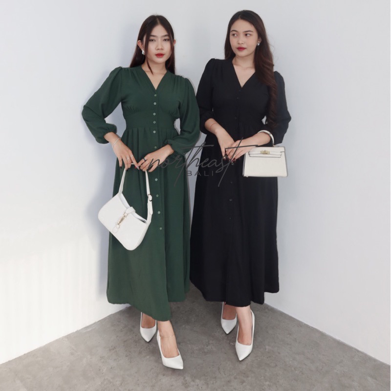 CAITLYN MAXI DRESS | LONG | BUTTON | KANCING | LONG SLEEVES | LENGAN PANJANG | HIJAB FRIENDLY | SUMM