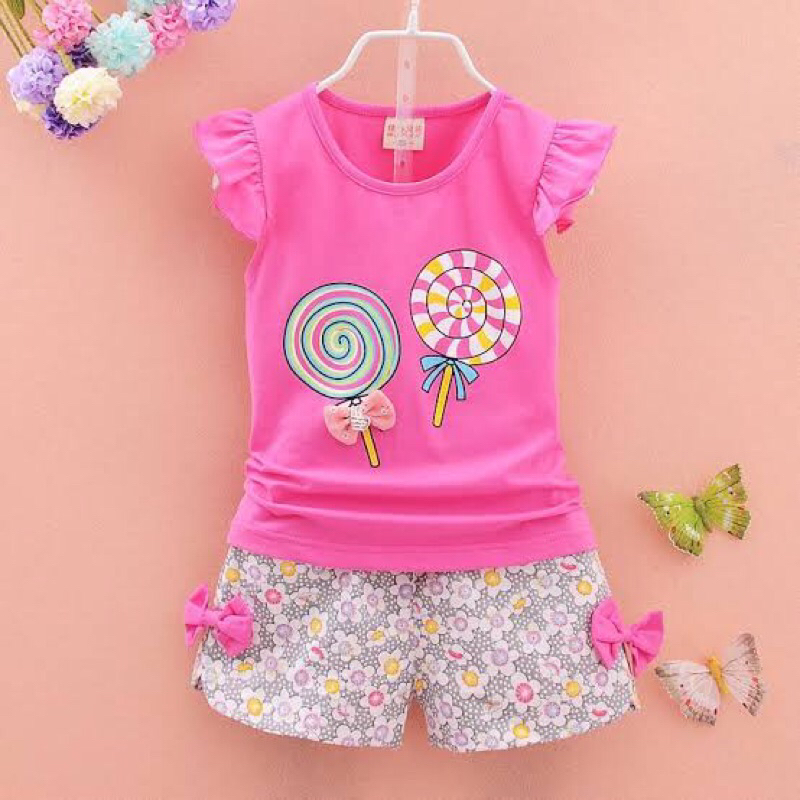 baju setelan anak lolipop