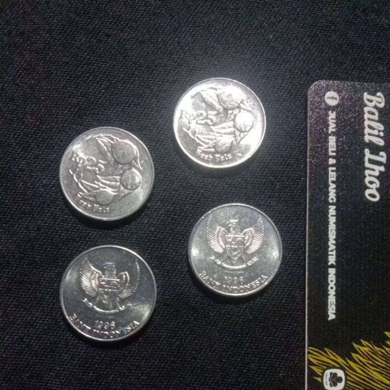 25 rupiah buah pala tahun 1996 tahun campur(GRESS ASLI)