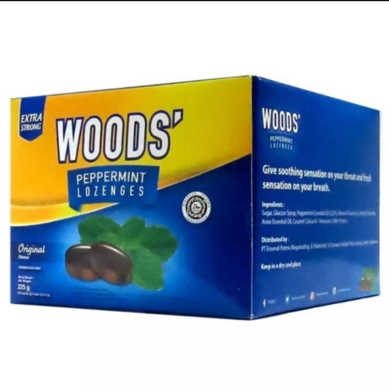 

Woods lozenges peppermint permen obat batuk pelega tenggorokan 1 box