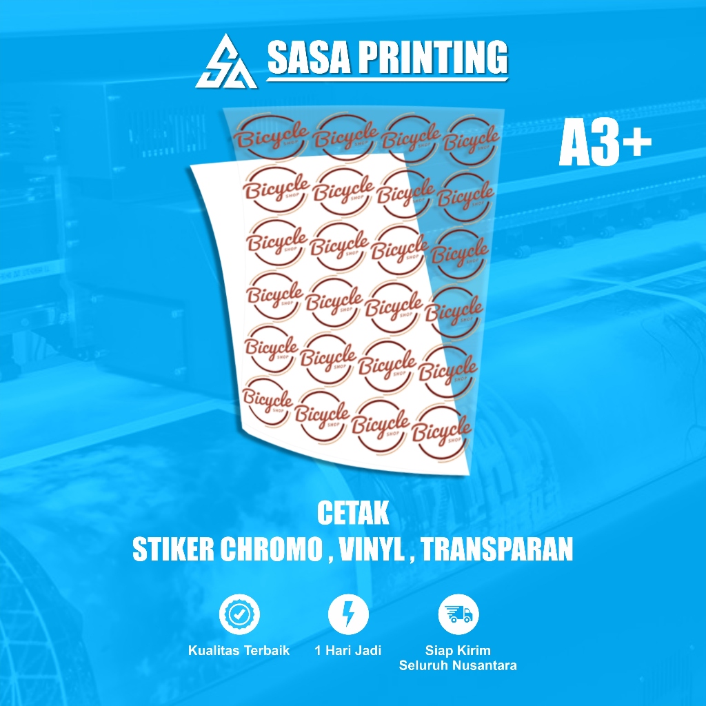 

Cetak Stiker Label Transparant A3+ Cutting / Cetak sticker transparan tanpa cutting