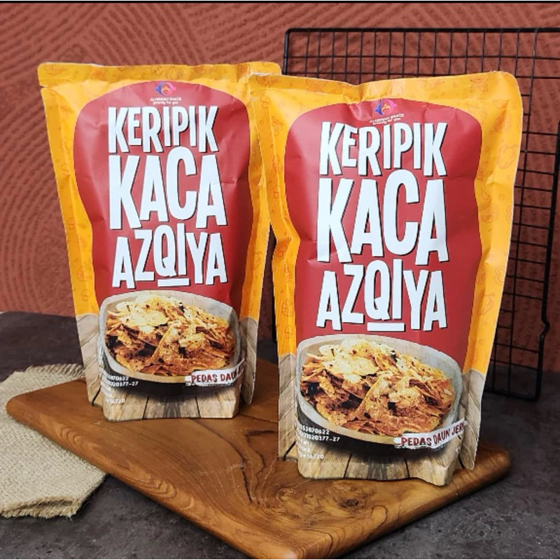 

kripik kaca AZQIA rasa extra pedas daun jeruk