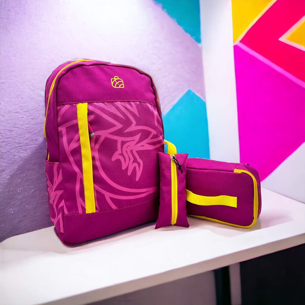 Tas Ransel Printing Murah Keren HOJA Elysian Fuchsia Backpack Anak Bagpack Gratis Bonus Lunch Box Pe