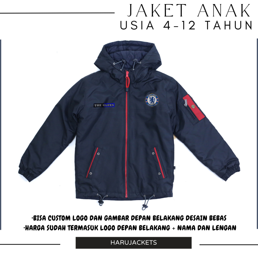 jaket anak laki-laki custom nama jaket bola anak jaket chls terbaru