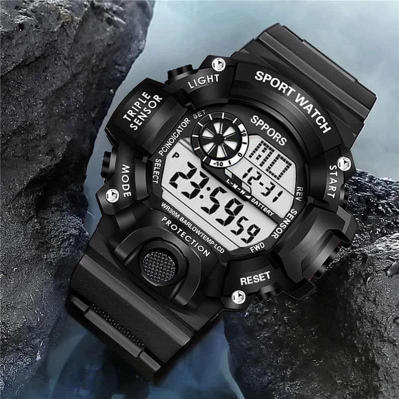 JAM TANGAN RUBBER DIGITAL  KARET SPORT LED PRIA WANITA COUPLE