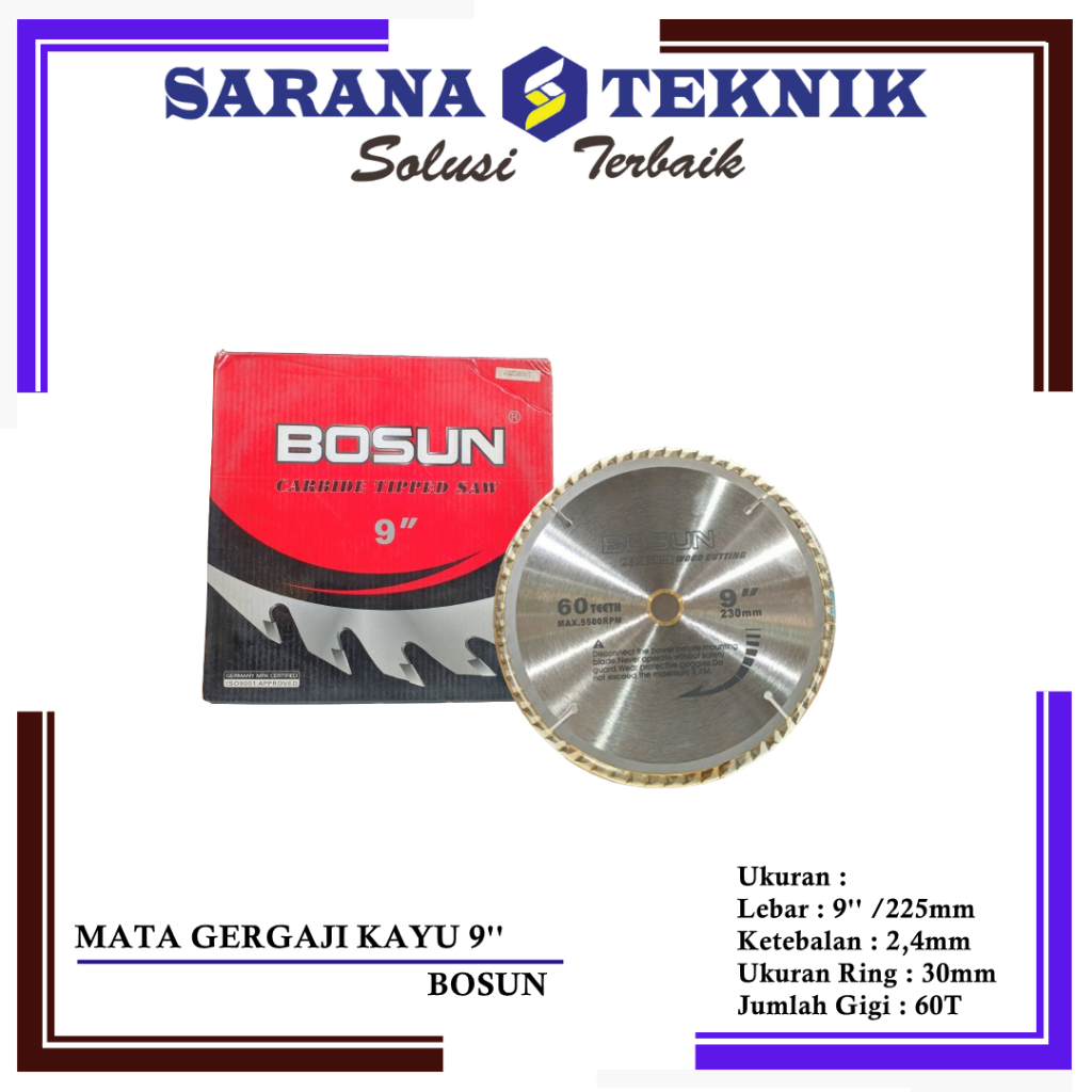 MATA GERGAJI KAYU 9'' GIGI 60T BOSUN