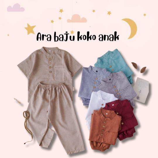 Ara| koko anak| baju lebaran anak | baju muslim anak laki laki | fashion muslim anak | oneset baju k
