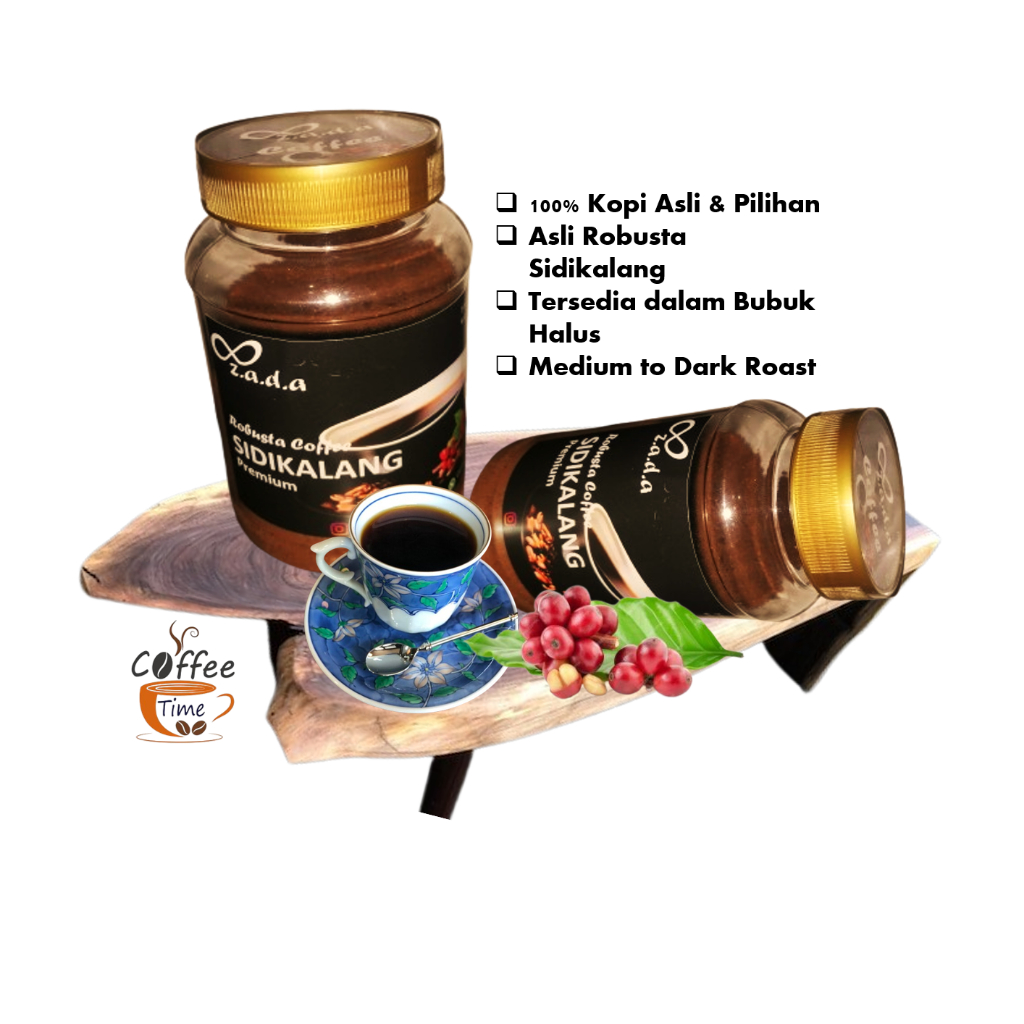 

Zada Coffee - Kopi Robusta 100gr SIDIKALANG Medan PREMIUM Asli Original Bubuk Murni hitam Kental