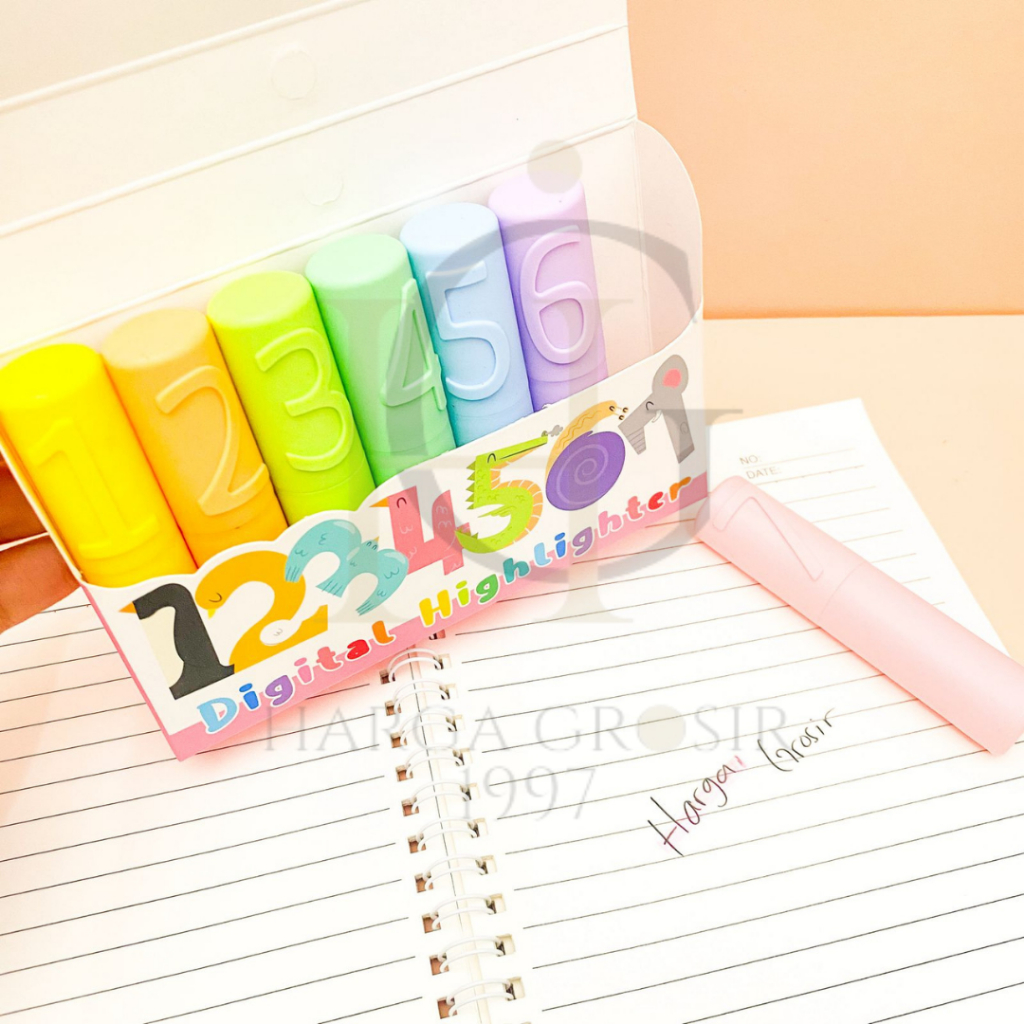 

Highlighter set angka 1 sampai 7 perlengkapan sekolah alat tulis