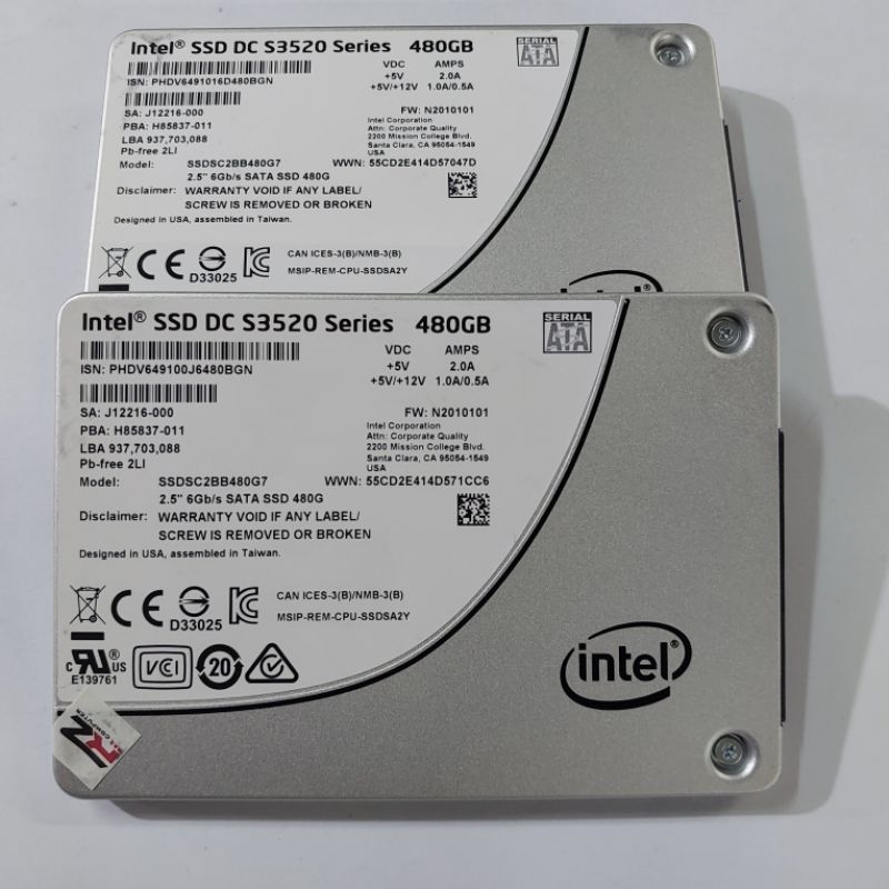 SSD 480GB 2.5 Sata III INTEL - Ssd 480Gb 2.5inch Sata 3 Second Original