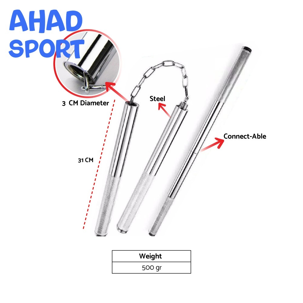 Double Stick XL BUSHIDO Nunchaku Steel