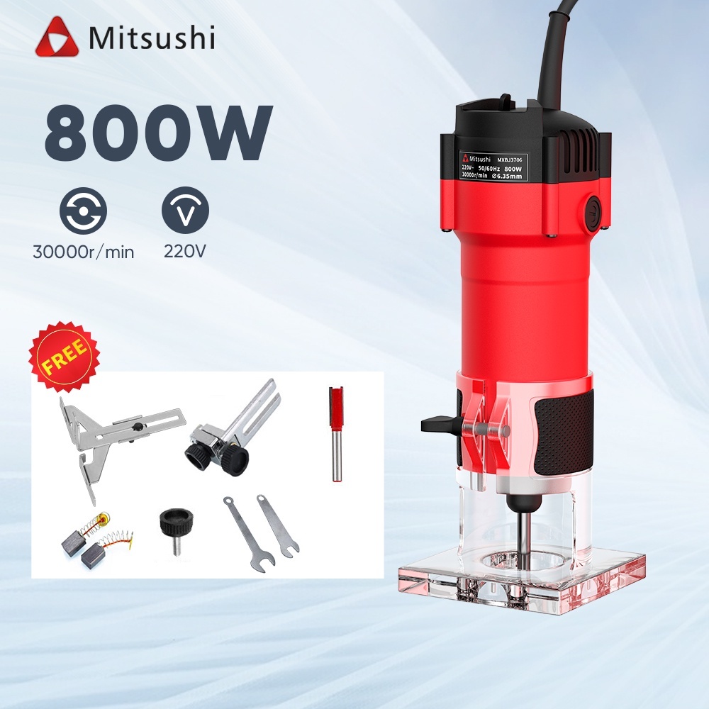 Mitsushi Mesin Kayu Trimmer 800W / Wood Trimmer - ROUTER KAYU MESIN UKIR / MESIN PROFIL KAYU