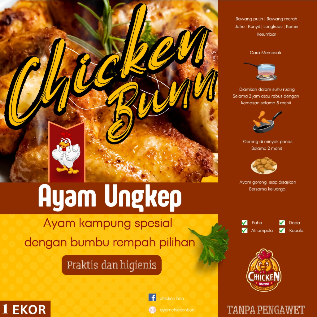 

Ayam Kampung Ungkep Bumbu Kuning 4 potong 600-700 gr praktis dan higienis