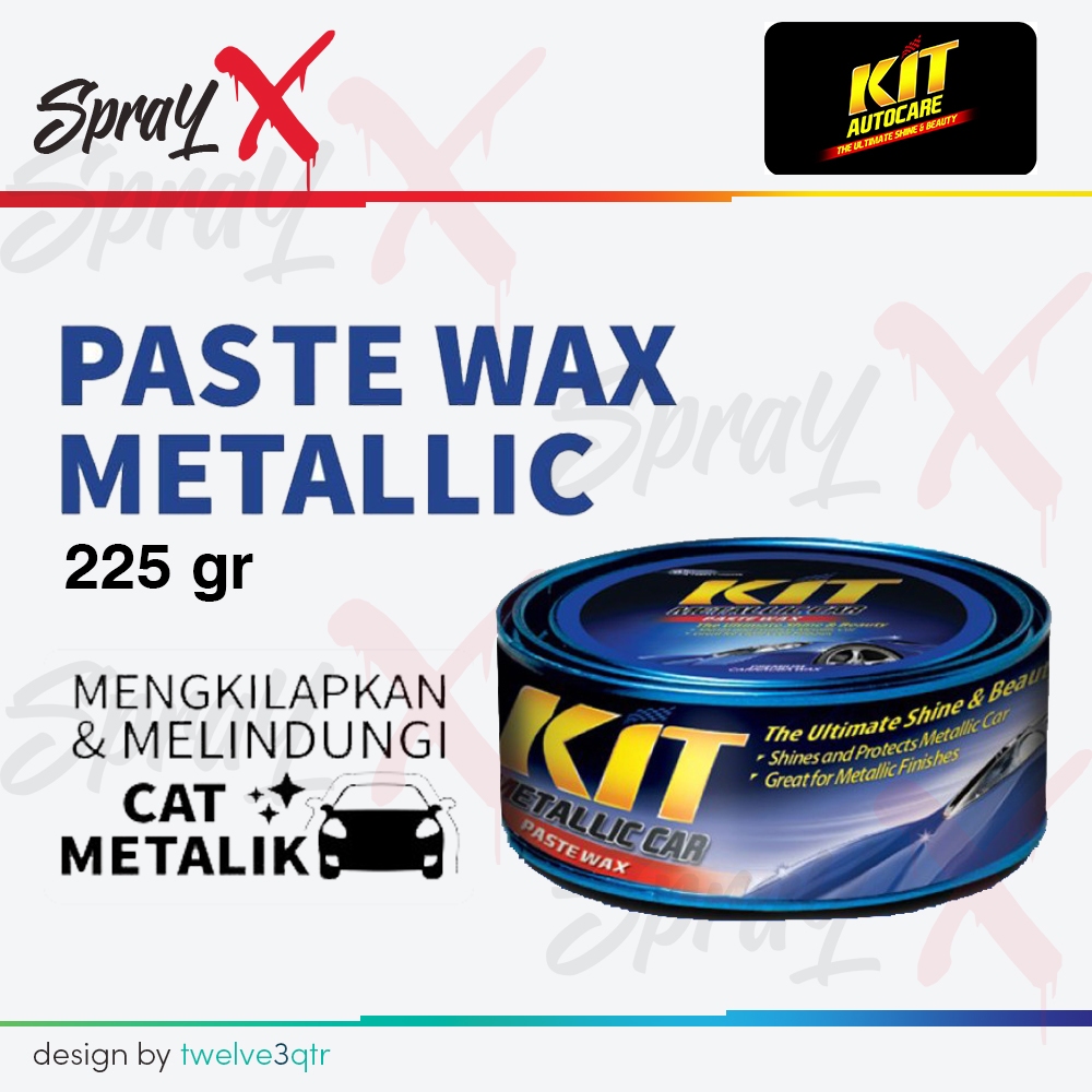 KIT MOTOR PASTE WAX METALLIC 225 GRAM / POLES CAT MOTOR METALIK KALENG BIRU