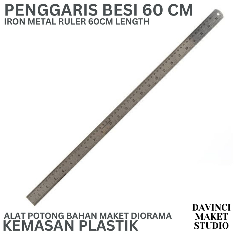 

Penggaris Besi 60cm Logam Alat Bantu Potong Maket Diorama - Iron Metal Ruler