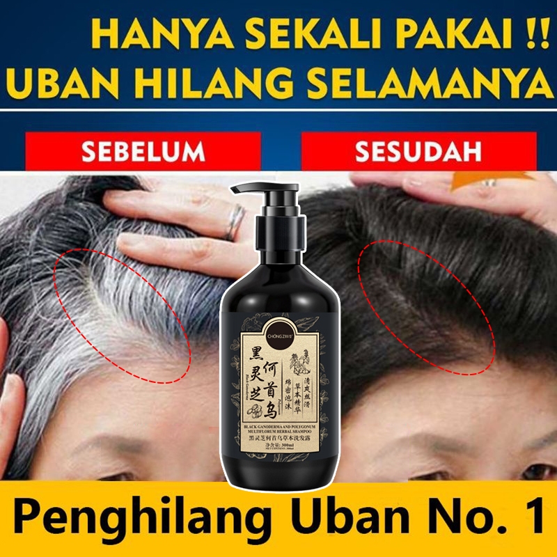 Shampo Rambut Hitam Sampo Herbal Polygonum 300ml Anti rambut rontok Shampo Penumbuh Rambut shampo hi