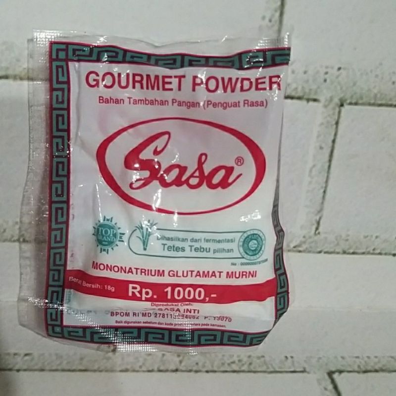 

Penyedap rasa micin sasa 18gr/moto sasa 1000an