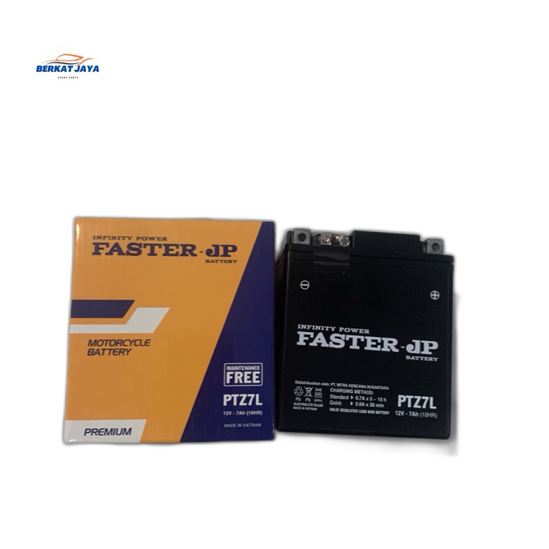 Aki Motor Faster PTZ7L 12V 7Ah Untuk KLX150/Vespa/CBR150/Dtracker150