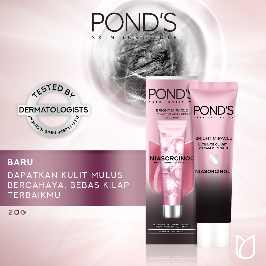 Pond's / Ponds Bright Miracle Ultimate Clarity Cream Oily Skin 20gr - Pelembab - Moisturizer - Krim 