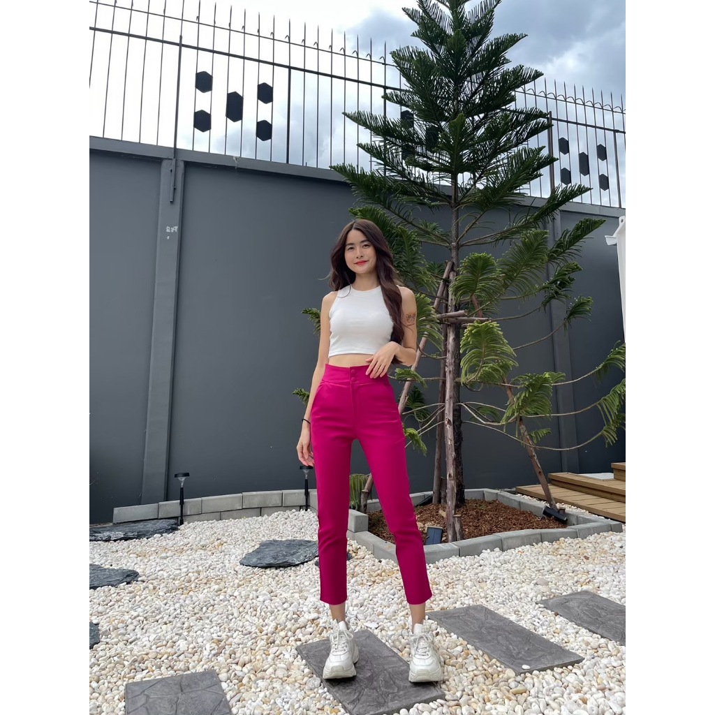 ELL ATELIER - CELANA CHOKDEE BANGKOK HW DUA KANCING  TWO BUTTONS HIGHWAIST PANTS - CA0