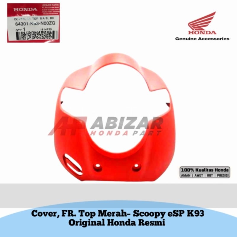 64301-K93-N00ZQ Cover FR Top Merah – Scoopy eSP K93 Original Honda Resmi