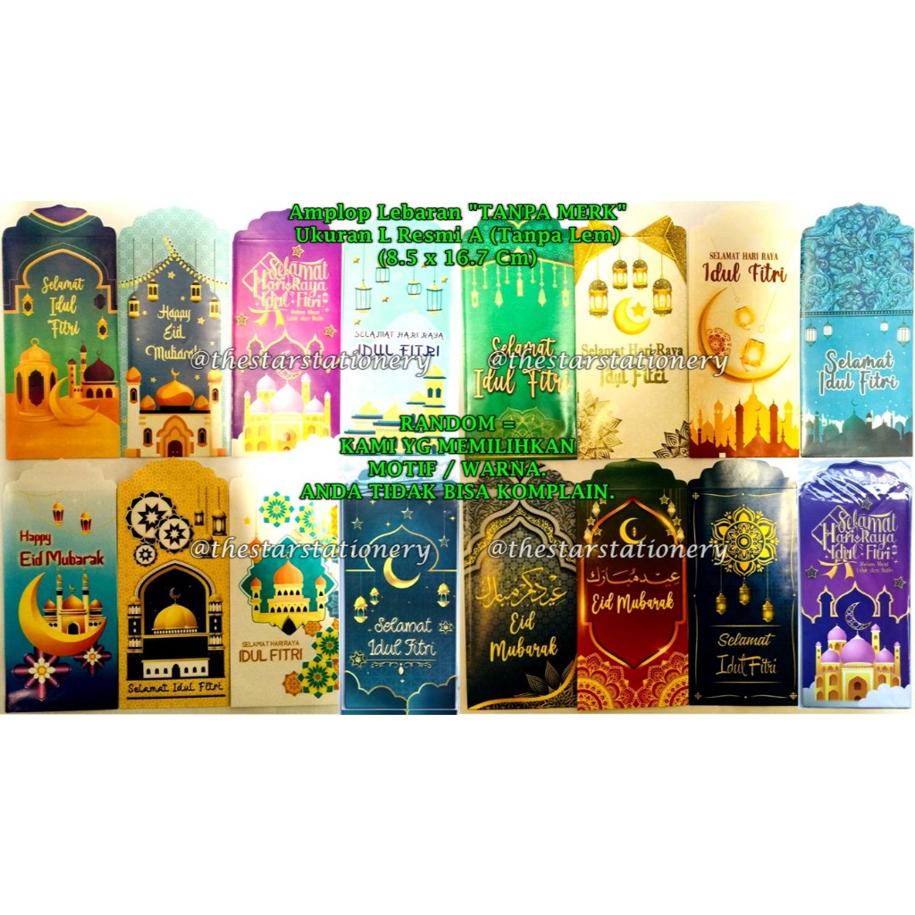 

(16 Lembar) GROSIR Amplop Lebaran Bergambar 16.7 x 8.5 Cm Large / Angpau Lebaran / Amplop Idul Fitri / Amplop Lebaran Karakter / Amplop Lebaran Anak / Amplop Lebaran Umum