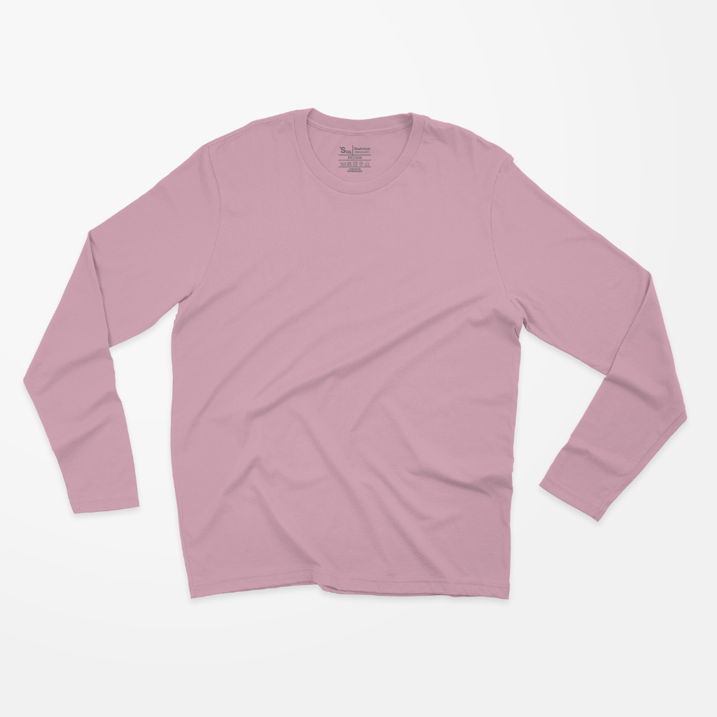 Blank T-shirt Long Sleeve Pink (Kaos Polos Pink)