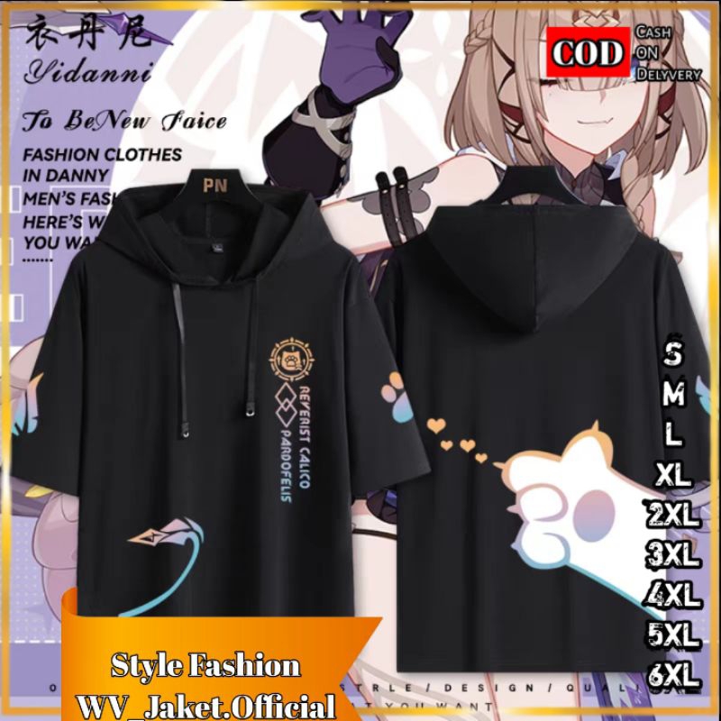 JAKET HOODIE LENGAN PENDEK HONKAI KONGMENG Jaket Pullover Kupluk OVERSIZE S M L XL JUMBO XXL XXXL 4X