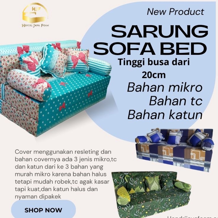 Get Voucher  sarung coversarung busa sofa bedcover sofa bed pengganti sofa bed busa inoac tinggi 2cm