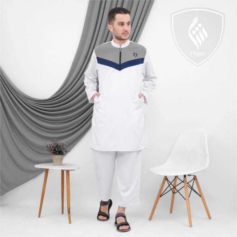 Setelan Koko Pakistan Pria Dewasa Polos Lengan Panjang Free Peci Dan Tasbih - Baju Kurta Pakistan Set Celana - Kurta Pakistan Setelan