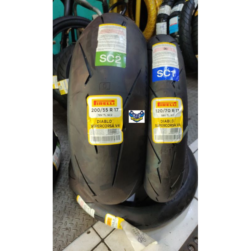 Ban pirelli diablo supercorsa V4 120/70-17 200/55-17 moge sport