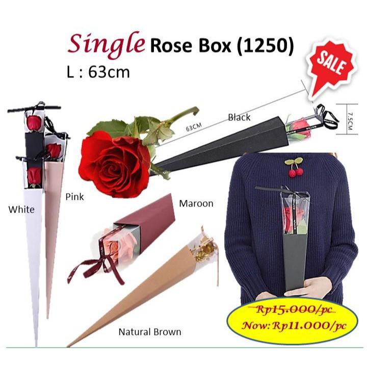 

Single rose box - plastik bunga satuan 63cm - box bunga satuan - barang florist 1250