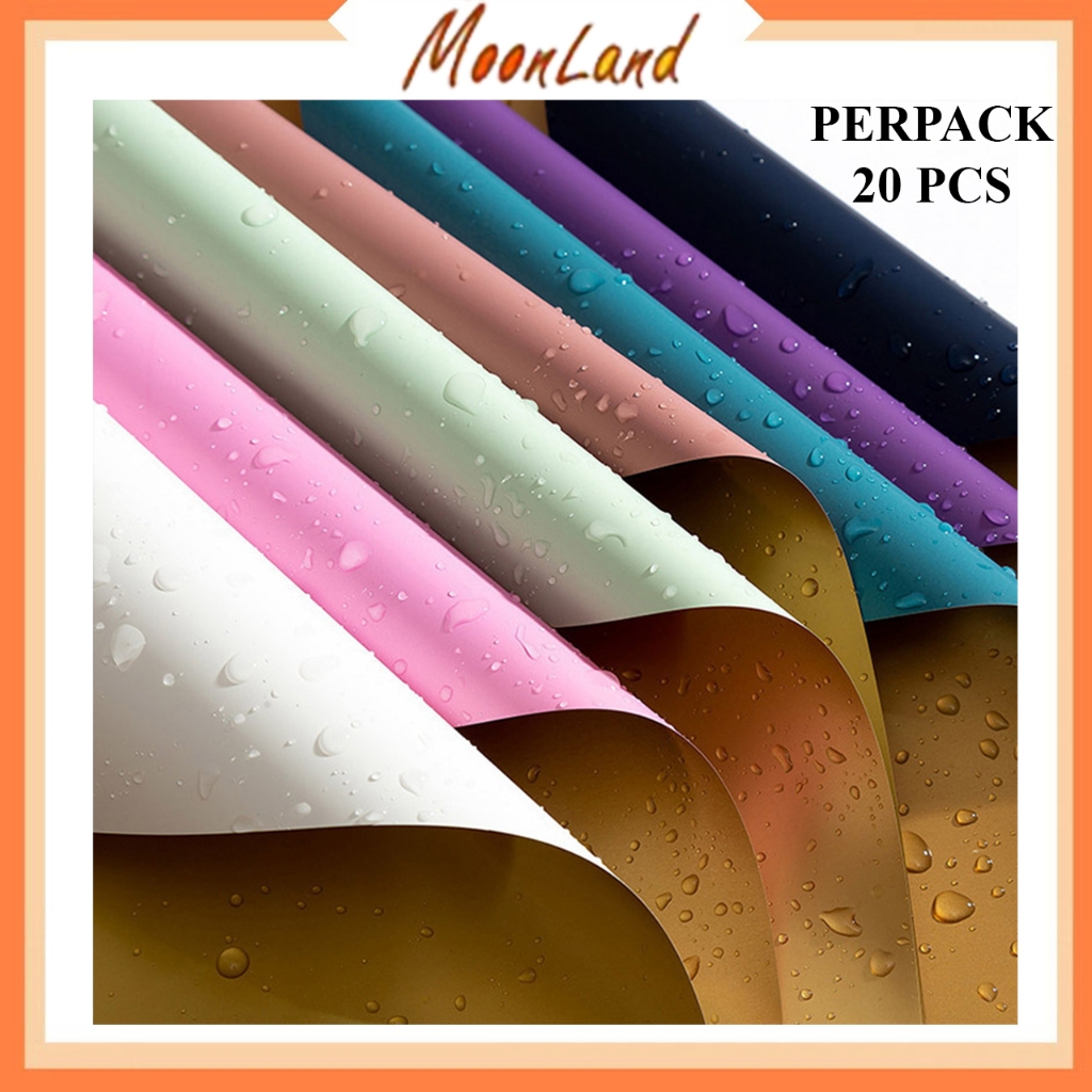 

20 Lembar Flower Wrapping Paper Kertas Bungkus Buket Bunga Dua Warna gold side KB02