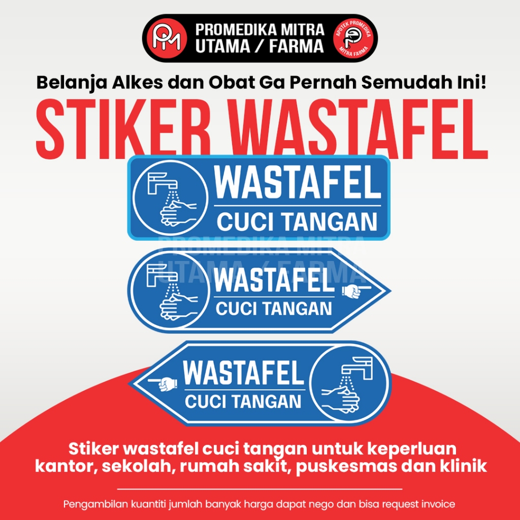 

Stiker wastafel petunjuk cuci tangan untuk keperluan kantor / sekolah / rumah sakit / puskemas / klinik