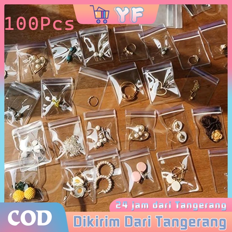 

100Pcs Plastik Klip Mika Tebal Bahan PVC Ziplock Plastic Clip Tebal Accessories Permata