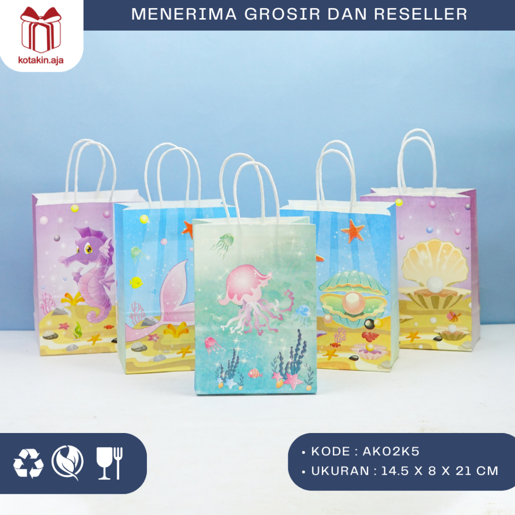 

Paper Bag Kraft / Paper bag Ultah / Tas Kado Ultah / Goodiebag Ultah / Paper Bag Motif I AK02K5